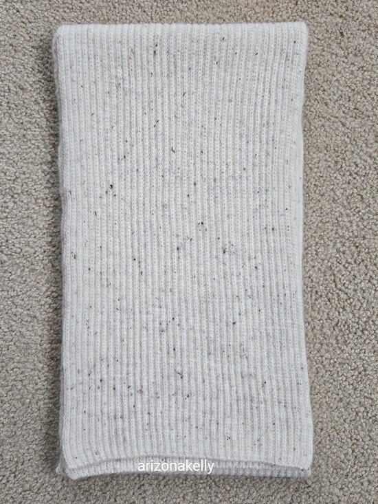 Garnet Hill Accessories - Garnet Hill Cashmere Ribbed Scarf Speckled Oatmeal *FLAW*